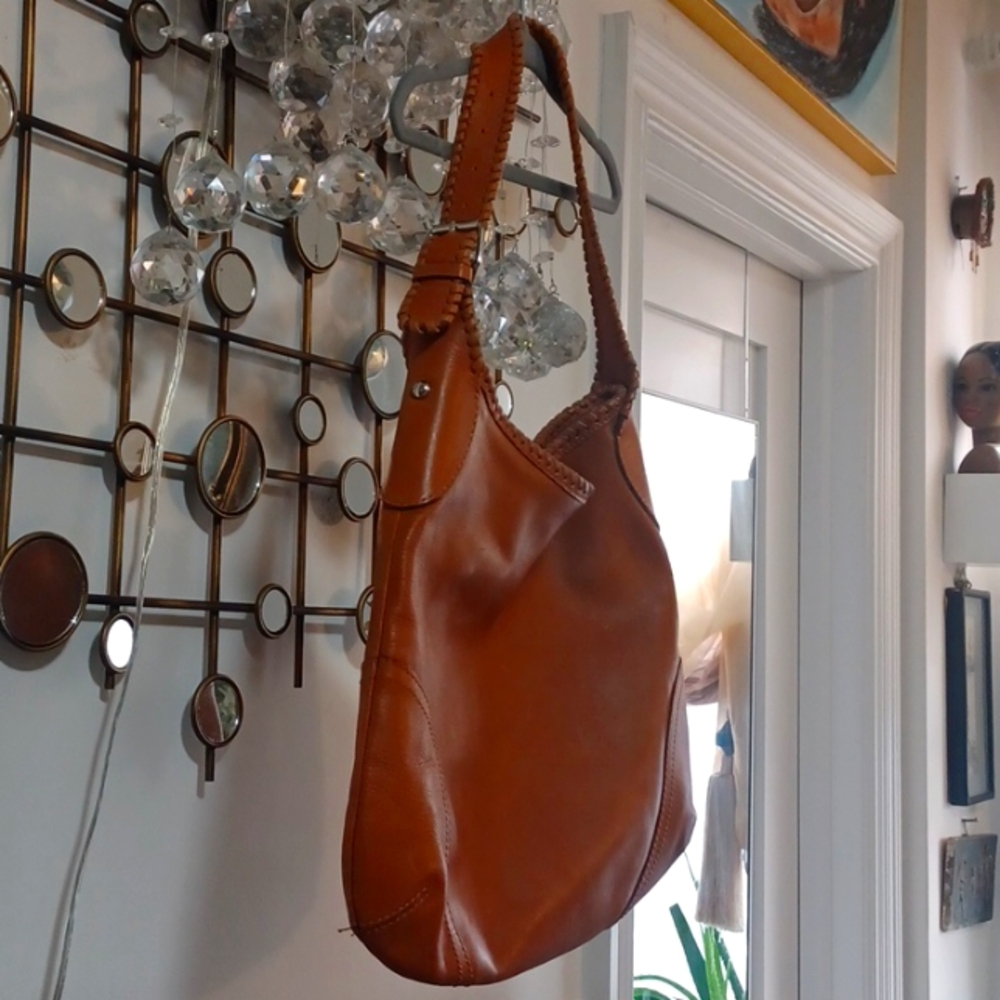 TALBOTS CARAMEL BROWN SOFT LEATHER SHOULDER BAG - Picture 4 of 7